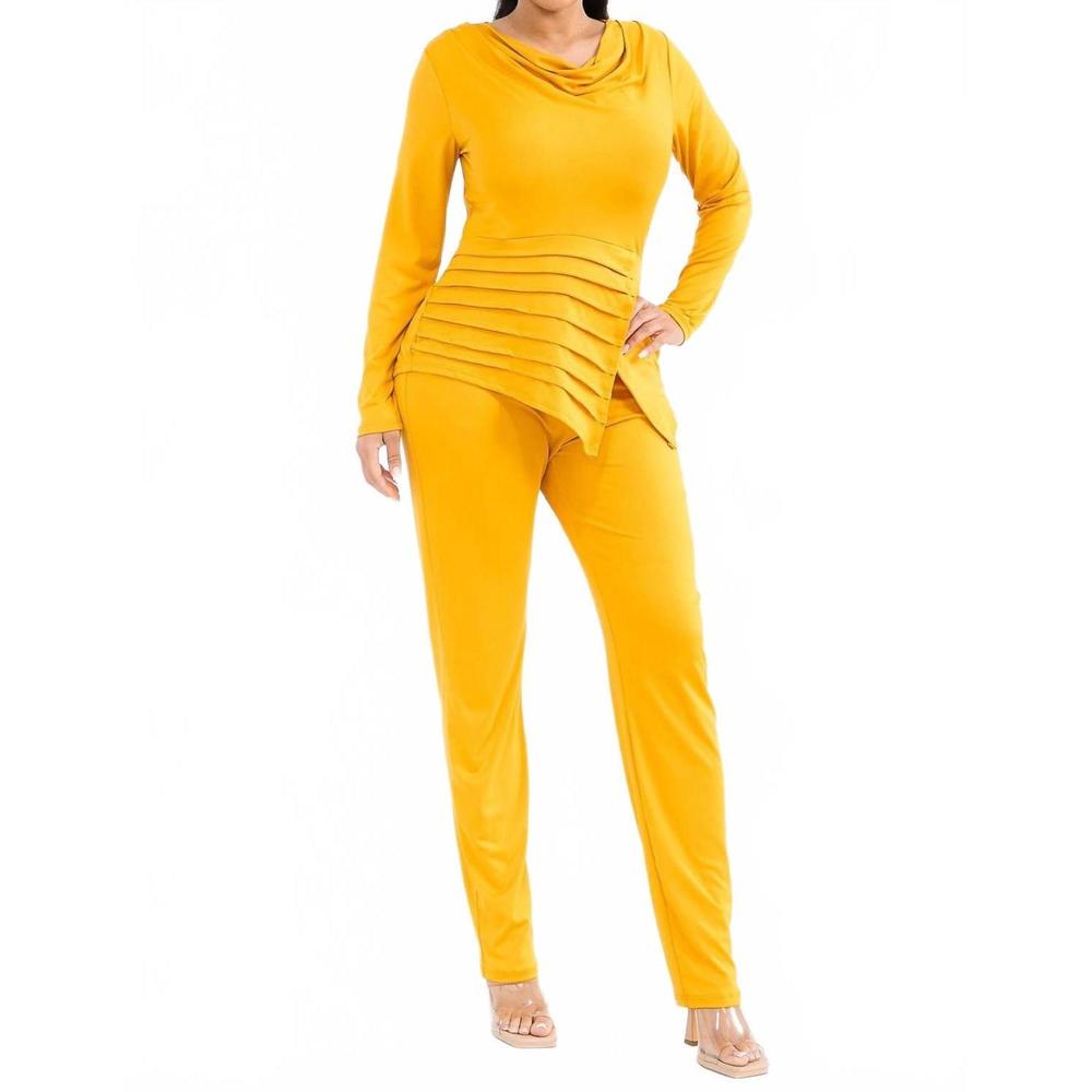 NEW KAREN T DESIGN solid color two piece set in yellow